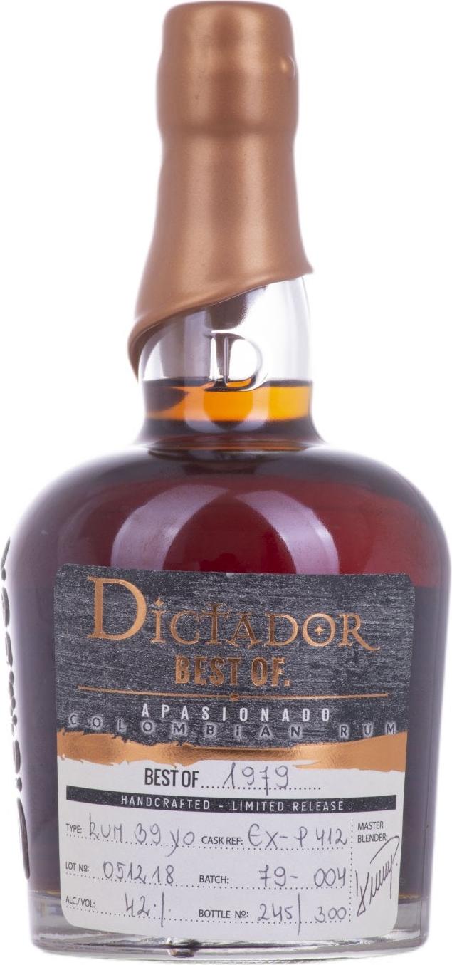 Dictador BEST OF 1979 APASIONADO Colombian Rum Limited Release 42% Vol. 0,7l