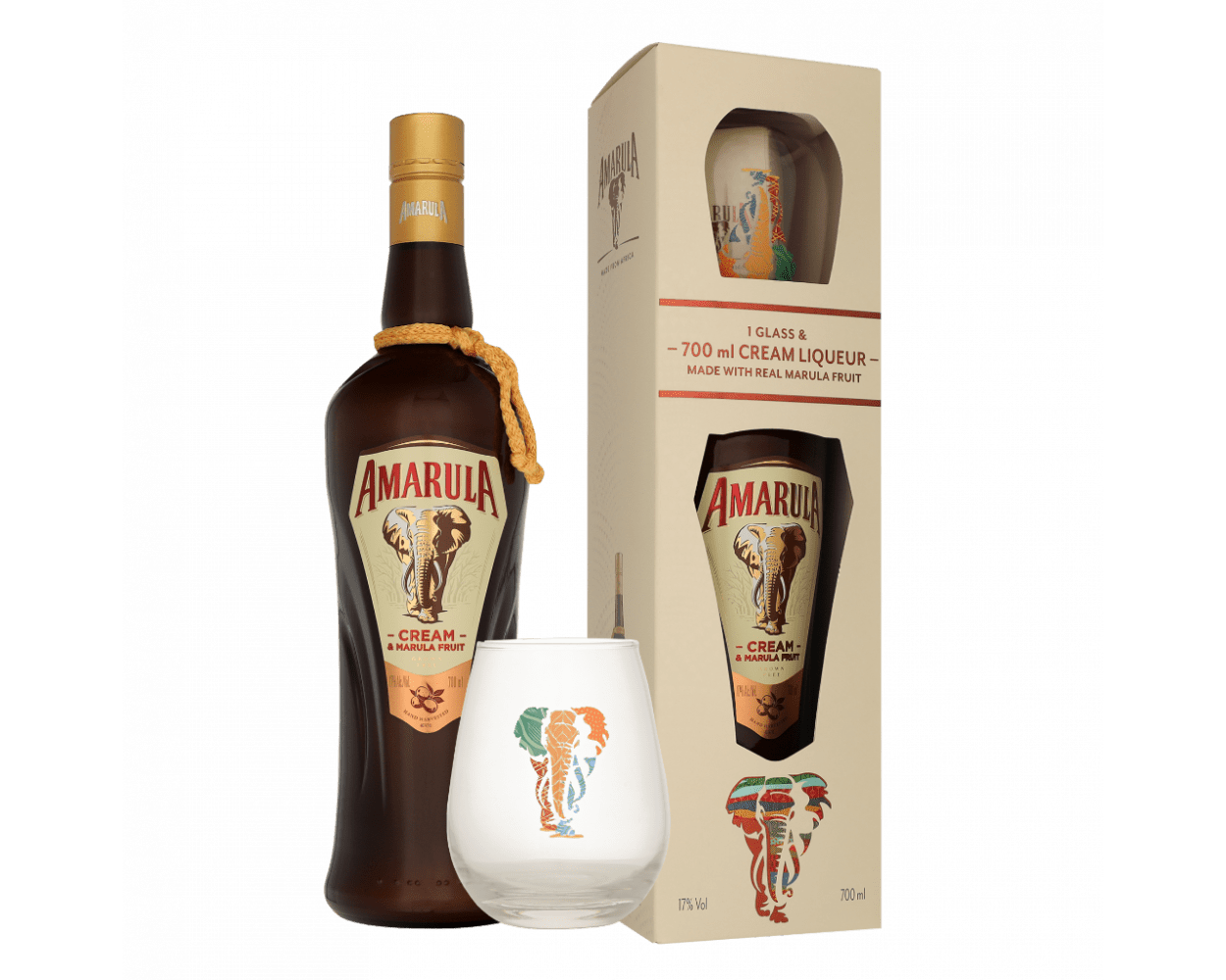 Amarula Marula Cream Liqueur 17% Vol. 0,7l in Giftbox with glass
