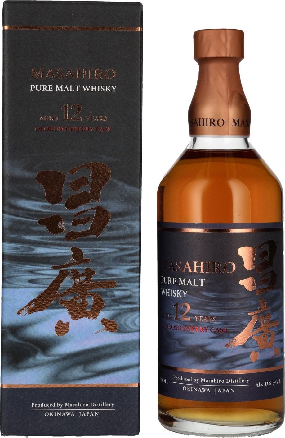 Masahiro 12 Years Old Pure Malt Whisky Oloroso Sherry Cask 43% Vol. 0,7l in Giftbox