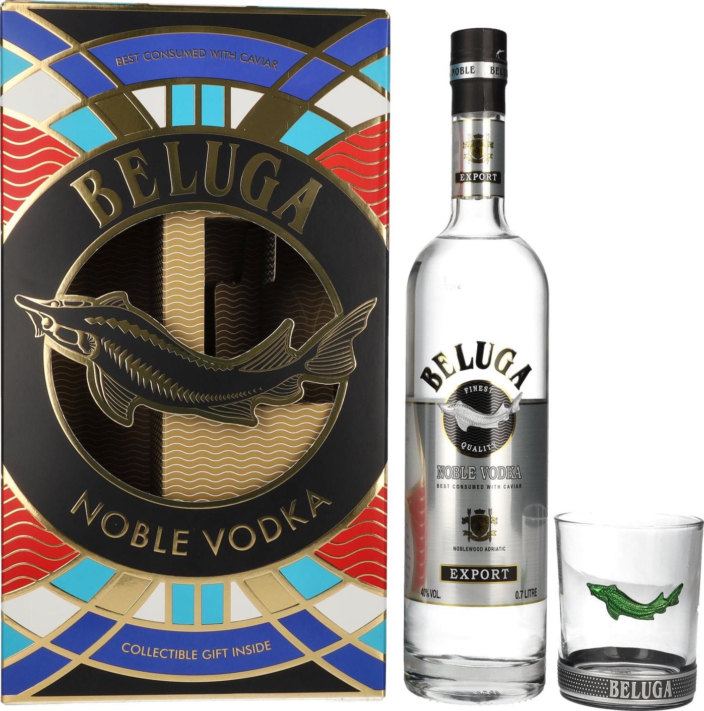 Beluga Noble Vodka 40% Vol. 0,7l in Giftbox with glass