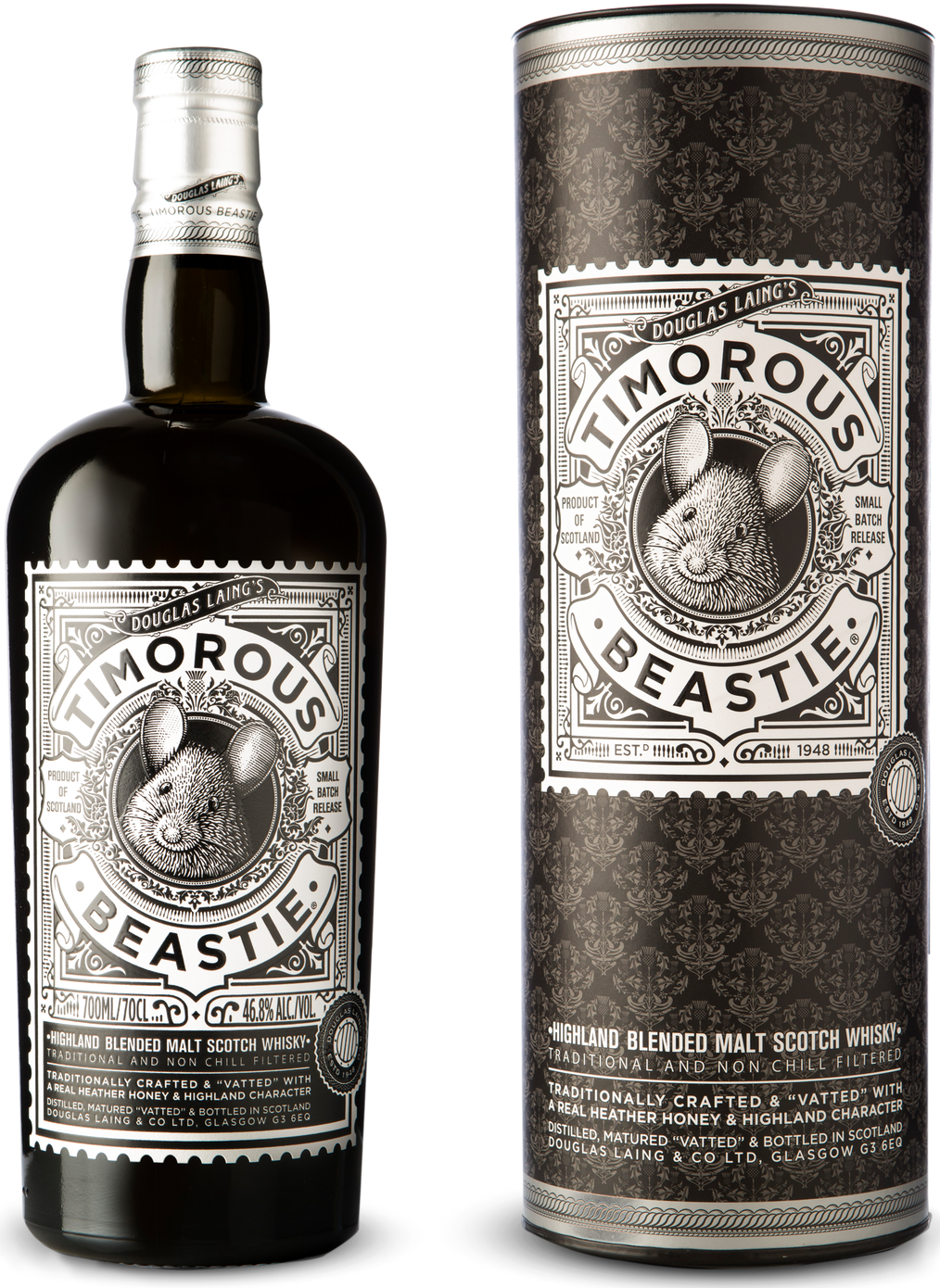 Douglas Laing TIMOROUS BEASTIE Highland Blended Malt 46,8% Vol. 0,7l in Giftbox