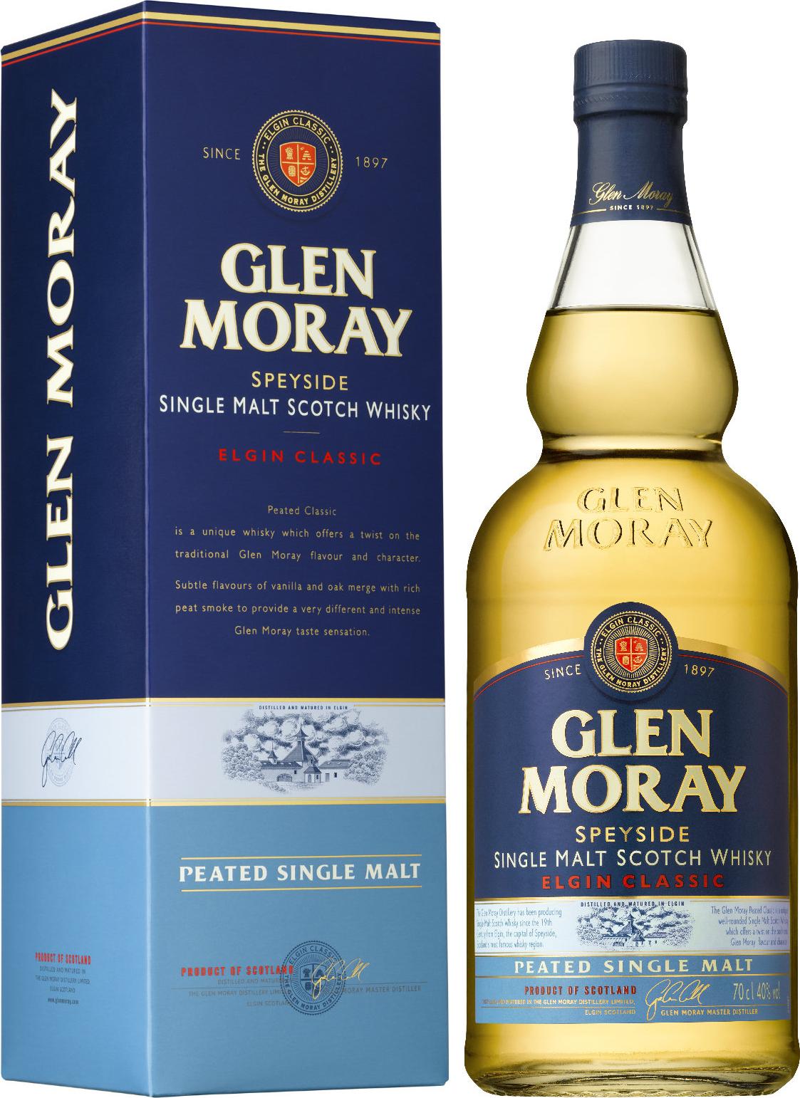 Glen Moray Classic Peated Single Malt 40% Vol. 0,7l