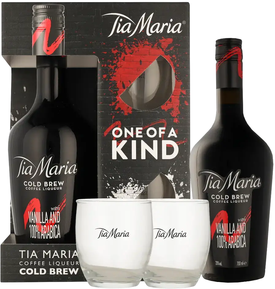 Tia Maria Cold Brew Coffee Liqueur 20% Vol. 0,7l in Giftbox with 2 glasses
