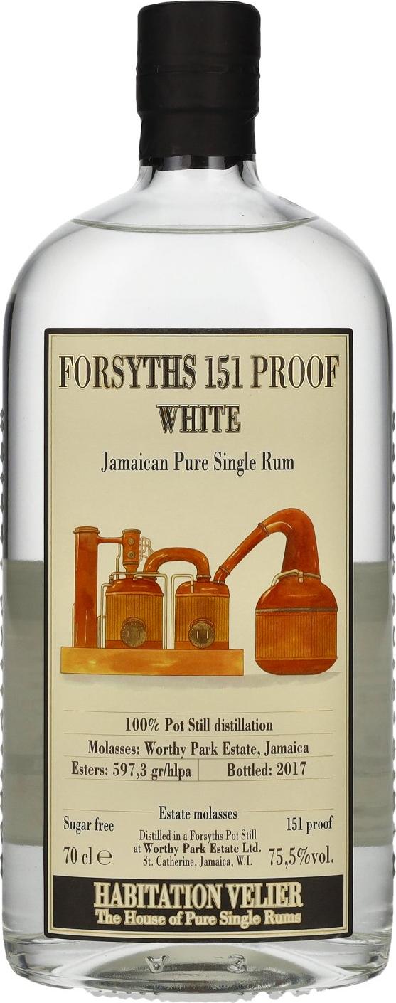 Habitation Velier FORSYTHS 151 PROOF WHITE Jamaica Pure Single Rum 75,5% Vol. 0,7l