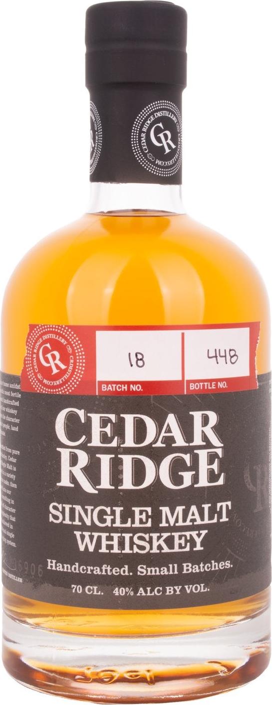 Cedar Ridge SINGLE MALT WHISKEY 40% Vol. 0,7l