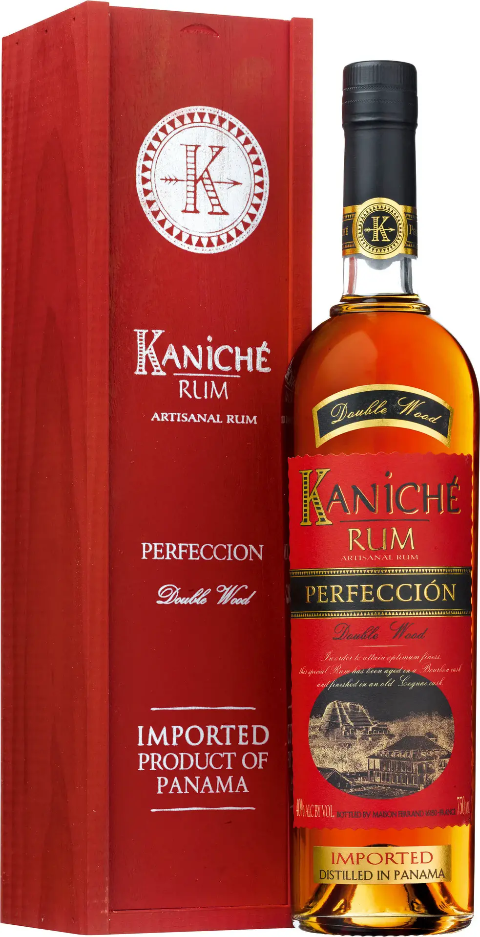 Kaniché Rum Perfección Double Wood 40% Vol. 0,7l in Wooden box
