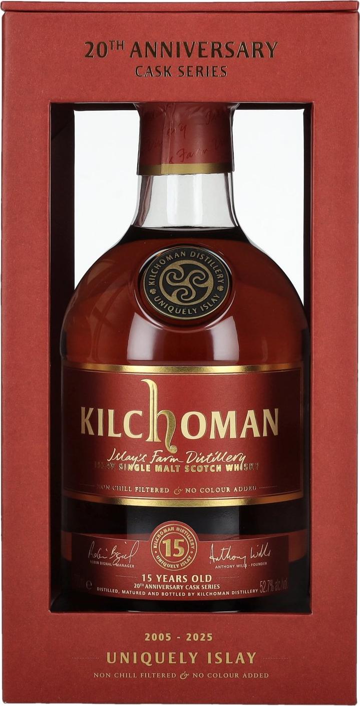 Kilchoman 15 Years Old 20th Anniversary Cask Series Islay Single Malt Whisky 52,7% Vol. 0,7l in Giftbox