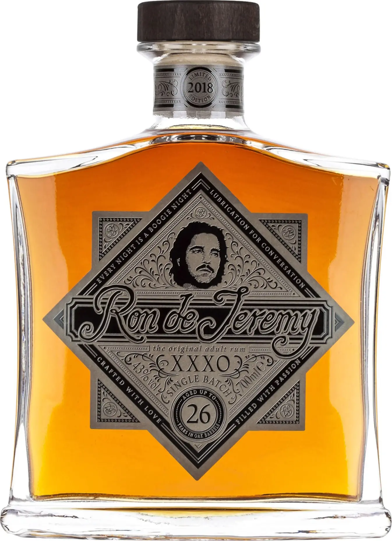 Ron de Jeremy XXXO 26 Years Old Single Batch 2018 43% Vol. 0,7l