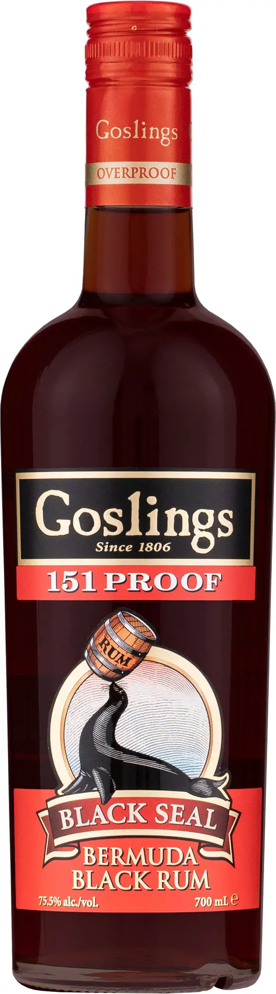 Goslings Black Seal 151 PROOF Bermuda Black Rum 75,5% Vol. 0,7l