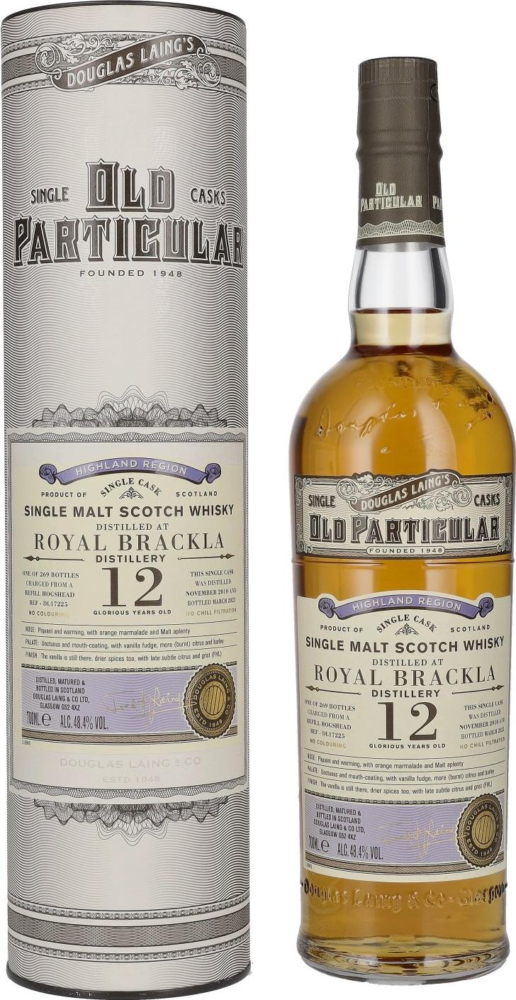 Douglas Laing OLD PARTICULAR Royal Brackla 12 Years Old Single Cask Malt 48,4% Vol. 0,7l in Giftbox
