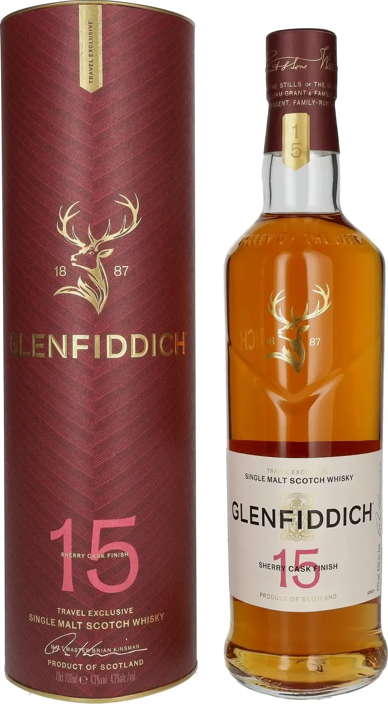 Glenfiddich 15 Years Old Sherry Cask Single Malt Travel Exclusive 43% Vol. 0,7l in Giftbox