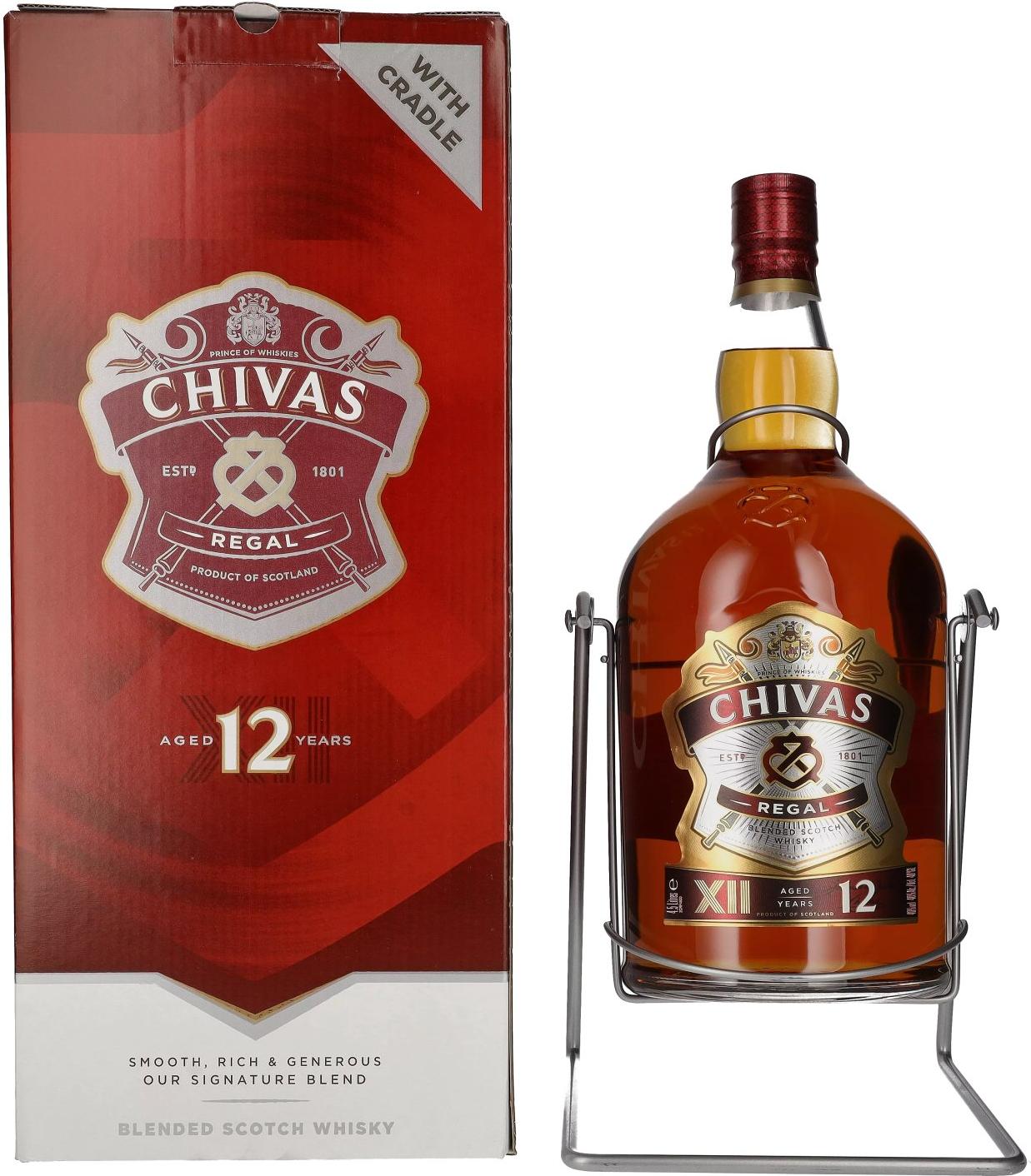 Chivas Brothers Chivas Regal 12 Years Old Blended Scotch Whisky 40% Vol. 4,5l in Giftbox in the swivel stand with pourer