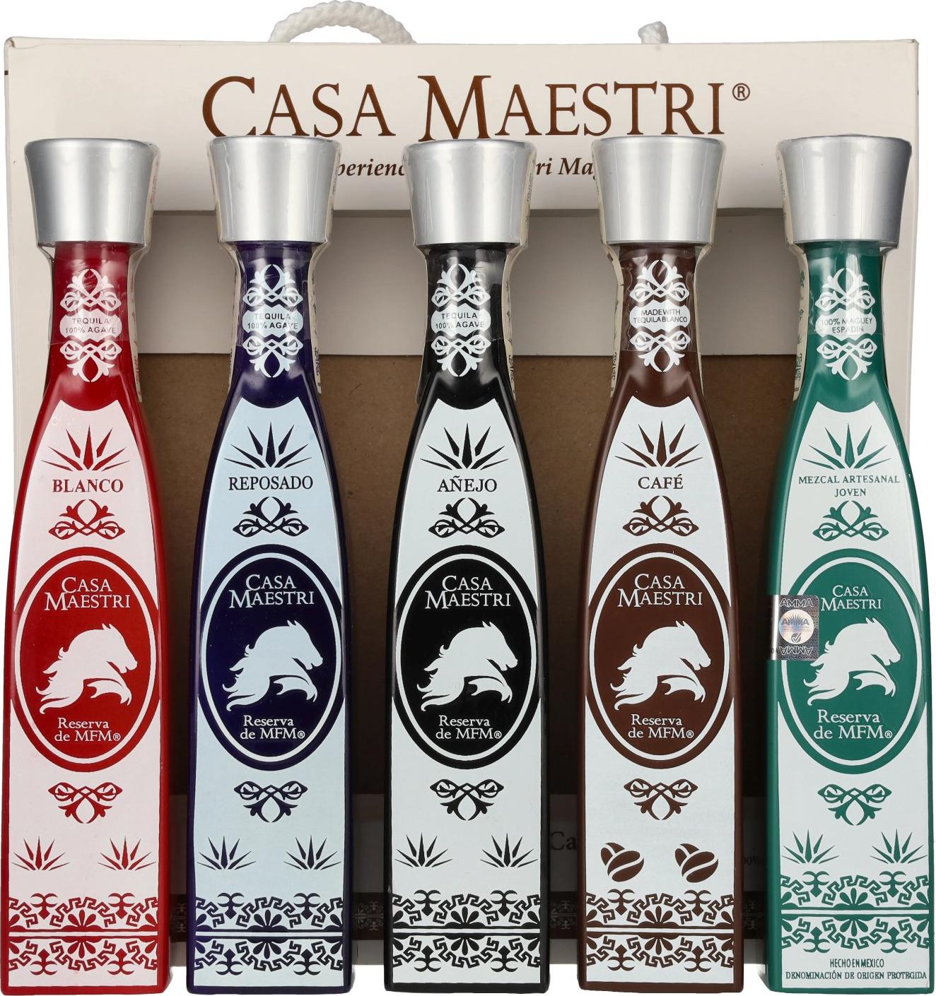 Casa Maestri MFM Tequila Gift Set 40% Vol. 5x0,1l