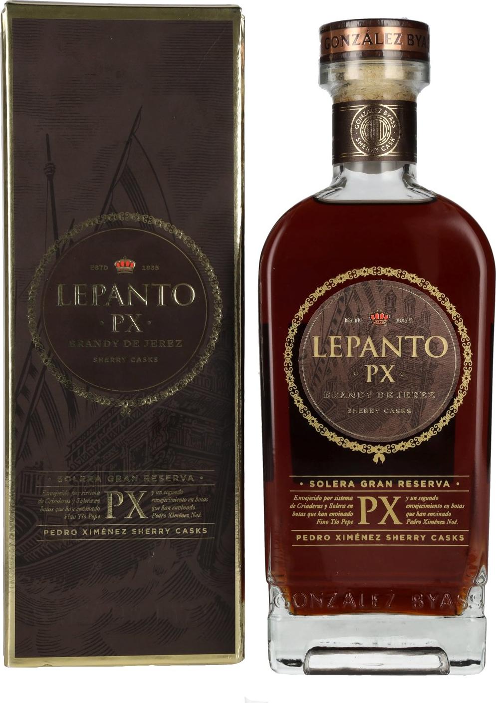 Lepanto P.X. Solera Gran Reserva Brandy de Jerez 36% Vol. 0,7l in Giftbox