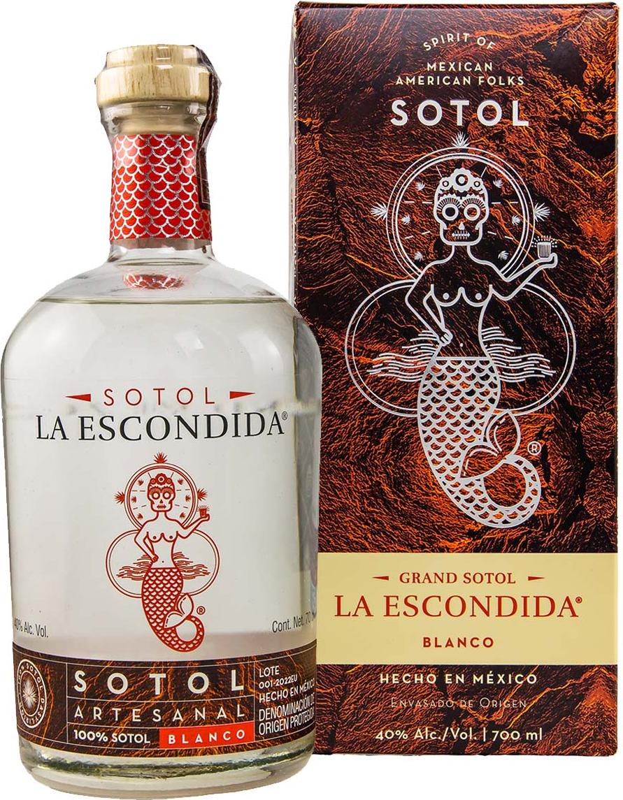 La Escondida Sotol Artesanal Blanco 40% Vol. 0,7l in Giftbox