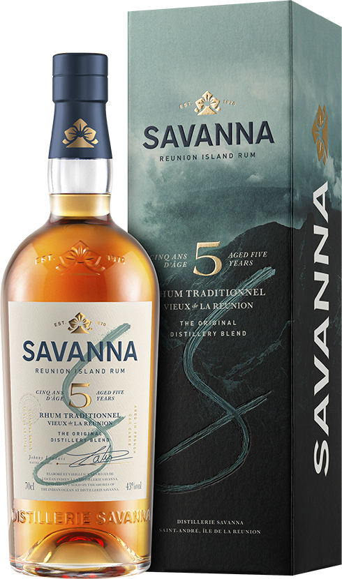 Savanna 5 Years Old Traditionnel Reunion Island Rum 43% Vol. 0,7l in Giftbox