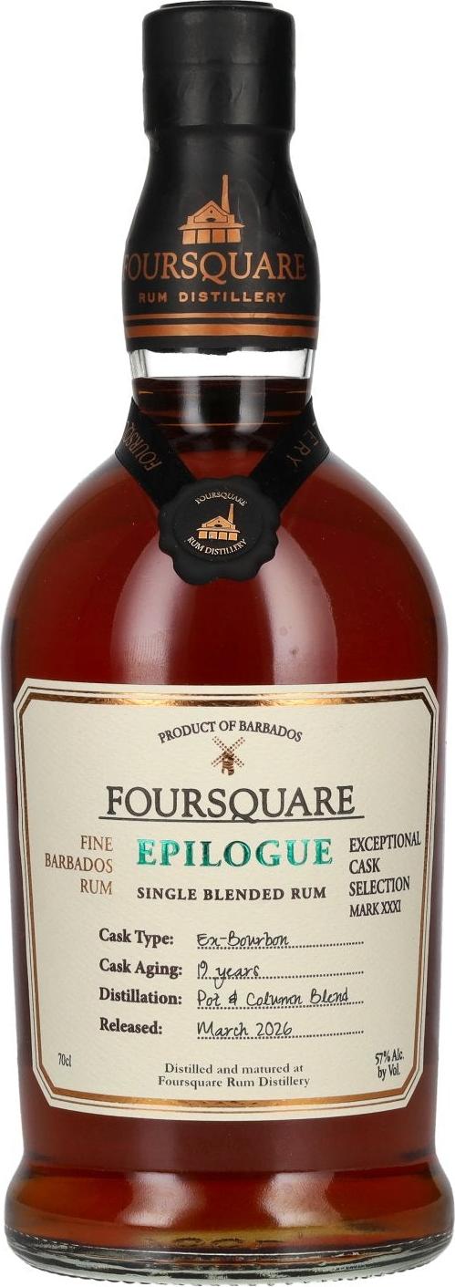 Foursquare 19 Years Old Exceptional Cask Selection MARK XXXI EPILOGUE 2026 - 57% Vol. 0.7l