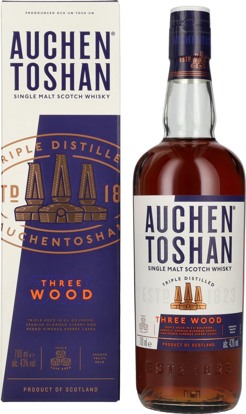 Auchentoshan THREE WOOD Single Malt Scotch Whisky 43% Vol. 0,7l
