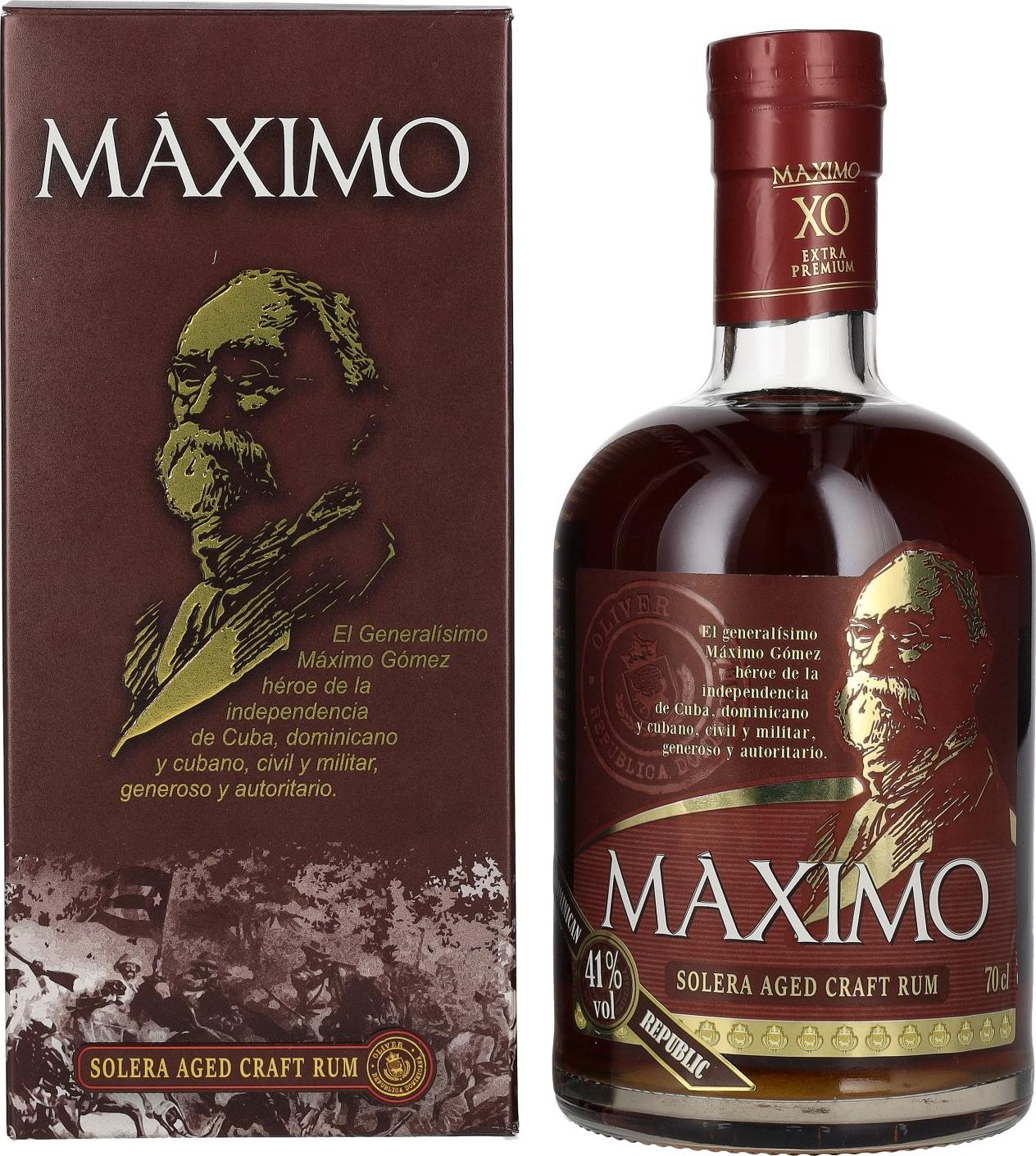 Ron Máximo Maximo XO Extra Premium Solera Aged Craft Rum 41% Vol. 0,7l in Giftbox