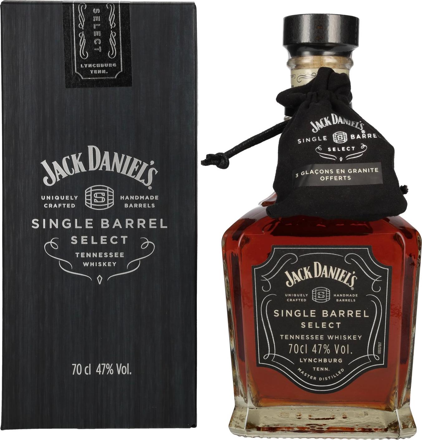 Jack Daniel's Single Barrel Select Tennessee Whiskey 47% Vol. 0,7l in Giftbox with Whisky Stones