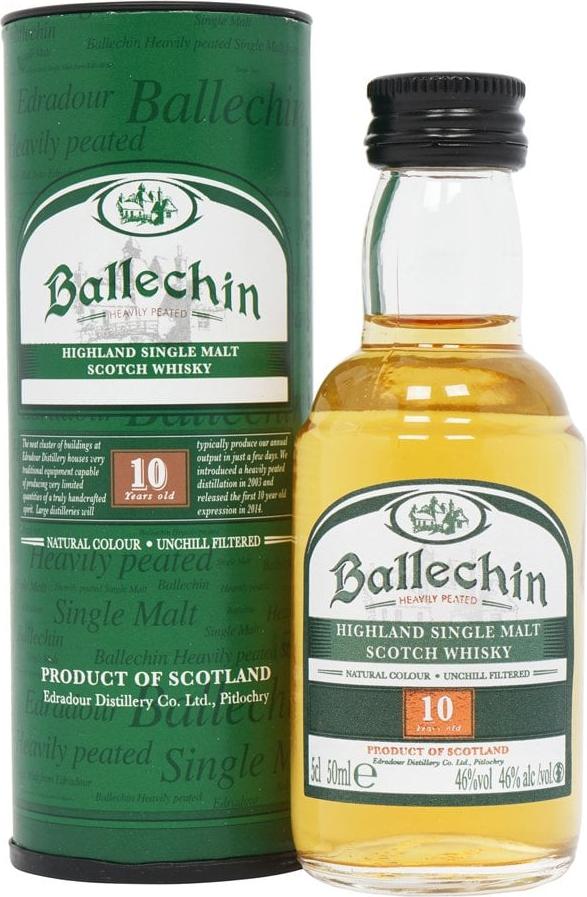 Edradour Ballechin 10 Years Old 46% Vol. 0,05l in Giftbox (Mini)