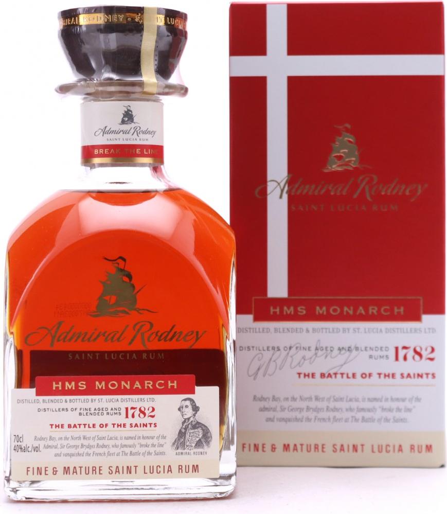 Admiral Rodney HMS MONARCH Saint Lucia Rum 40% Vol. 0,7l in Giftbox