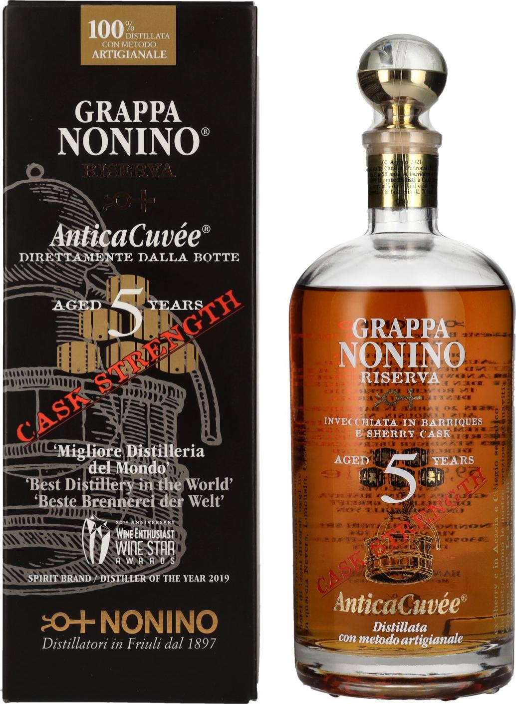 Nonino Grappa AnticaCuvée® Riserva 5 Year Old Cask Strength 59,9% Vol. 0,7l in Giftbox