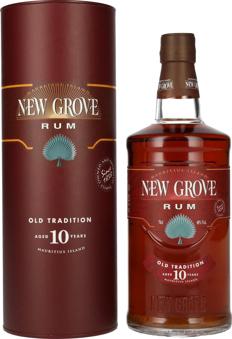 New Grove OLD TRADITION 10 Years Old Mauritius Island Rum 40% Vol. 0,7l in Giftbox
