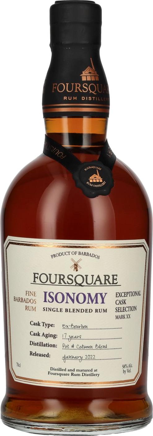 Foursquare 17 Years Old ISONOMY Single Blended Rum 58% Vol. 0,7l