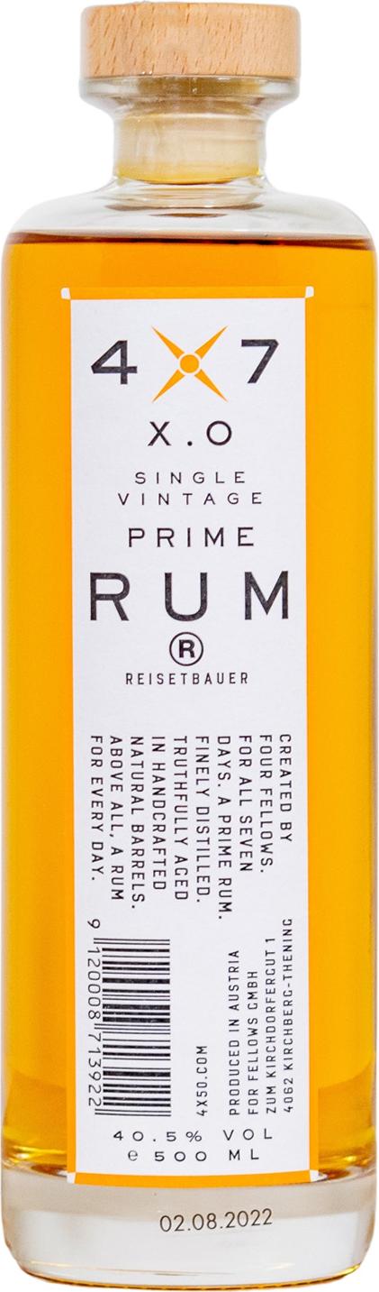 Reisetbauer 4X7 X.O Single Vintage Prime Rum 40,5% Vol. 0,5l