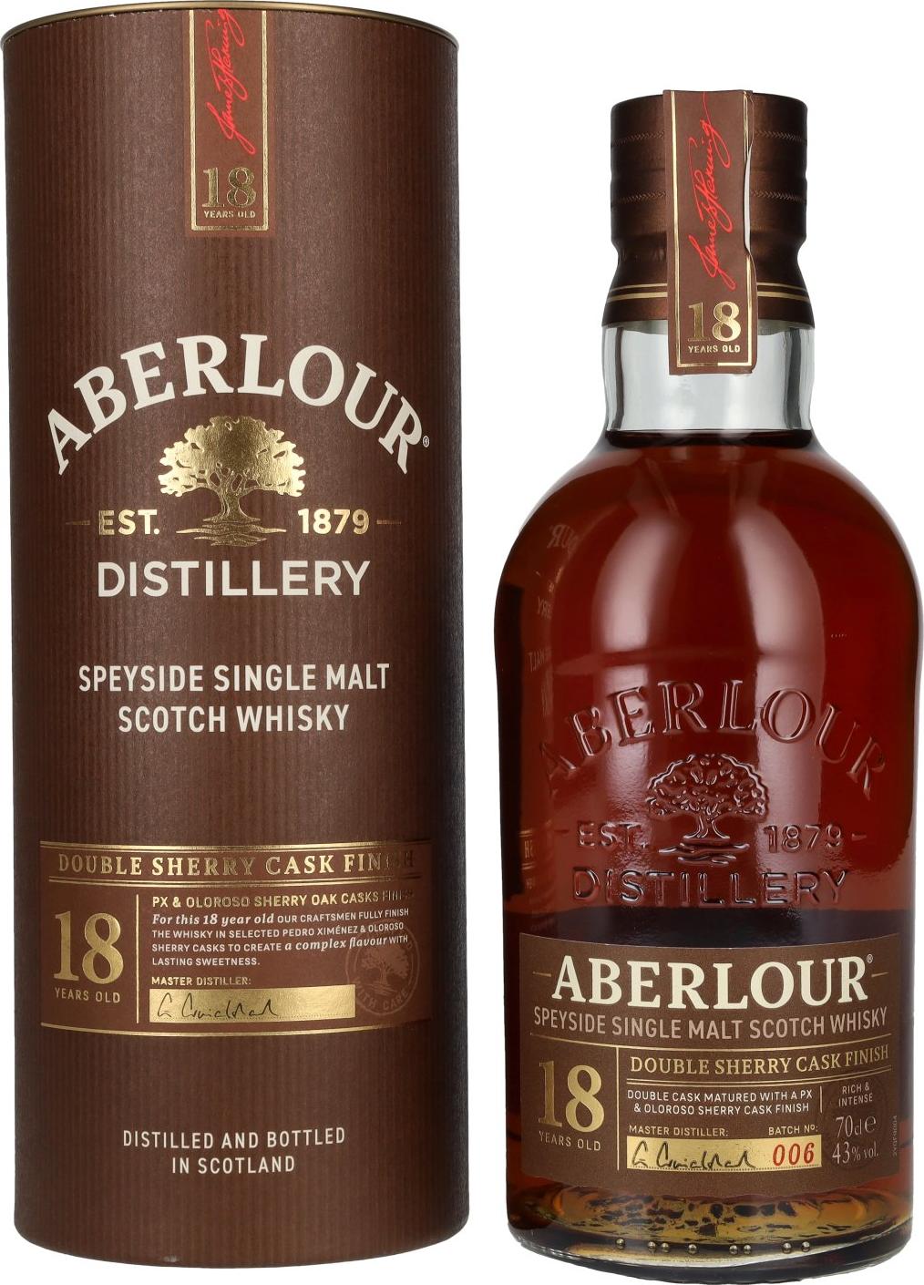 Aberlour 18 Year Old Double Sherry Cask Finish 43% Vol. 0,7l