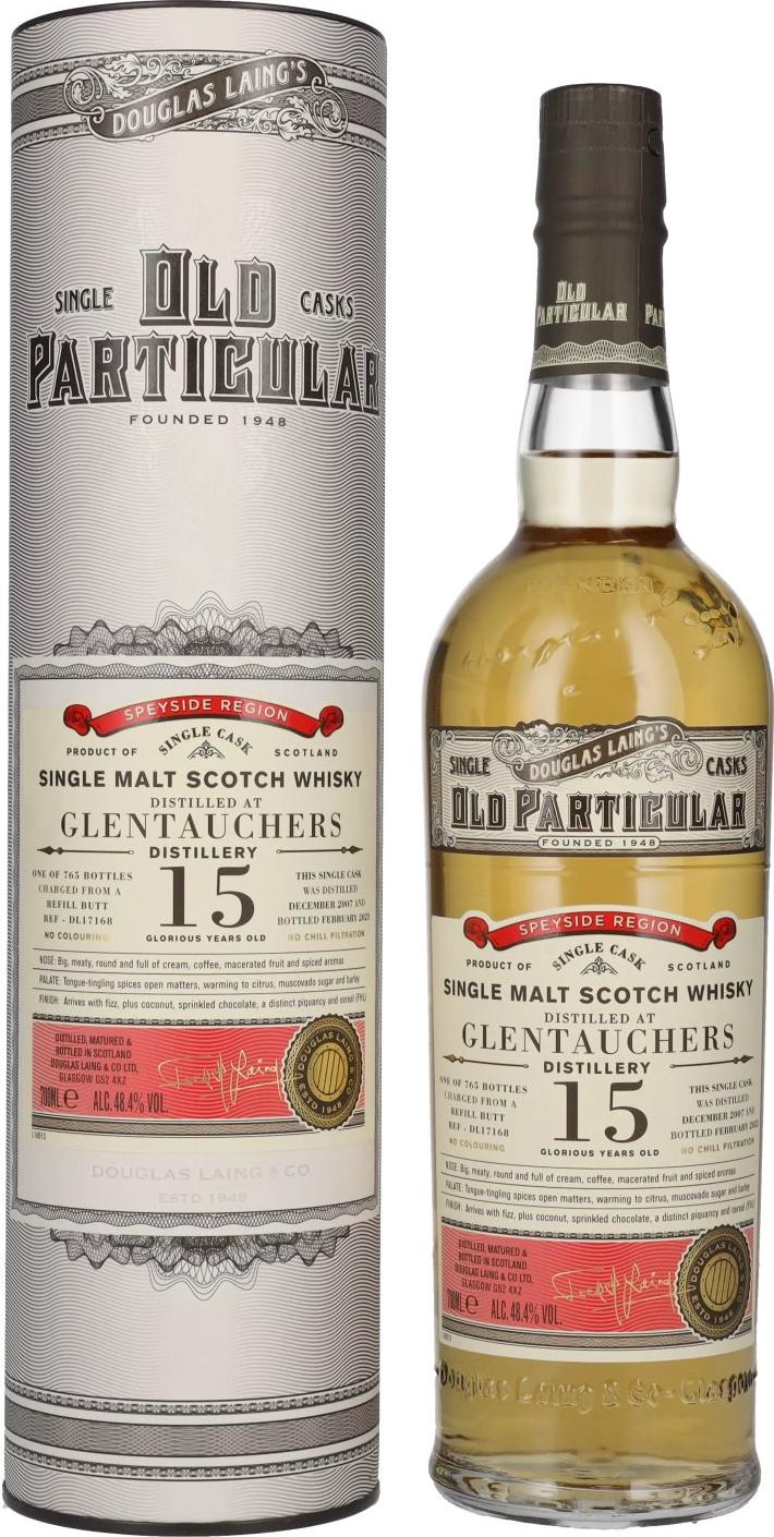 Douglas Laing OLD PARTICULAR Glentauchers 15 Years Old Single Cask Malt 2007 48,4% Vol. 0,7l in Giftbox