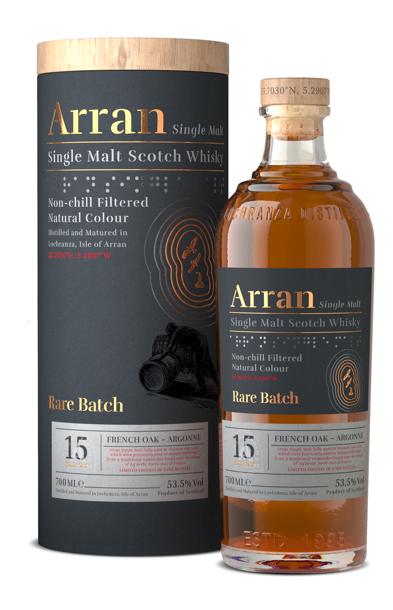 Arran 15 Years Old Rare Batch French Oak Argonne 53,5% Vol. 0,7l