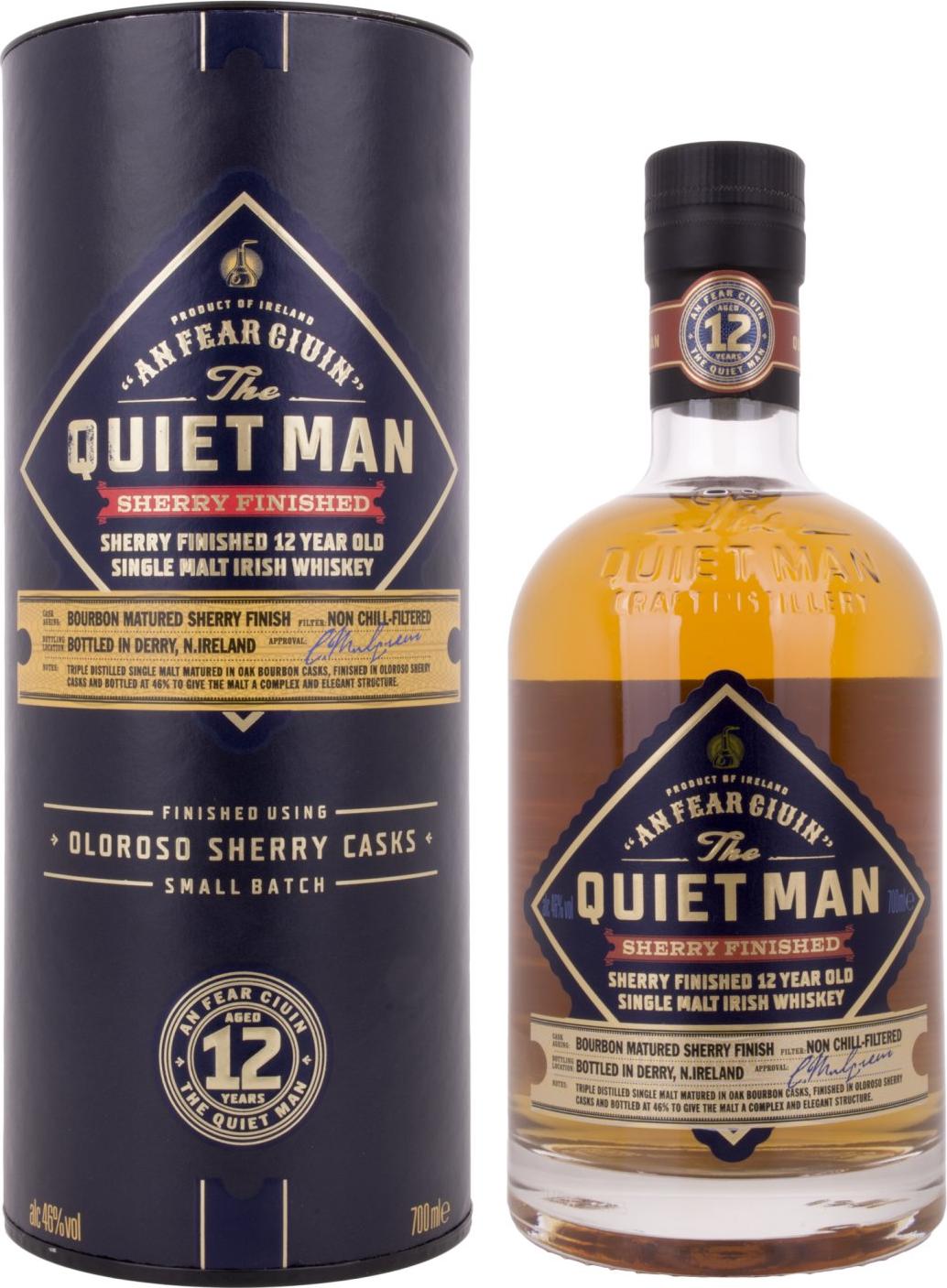 The Quiet Man AN FEAR CIUIN 12 Year Old SHERRY FINISHED 46% Vol. 0,7l in Giftbox