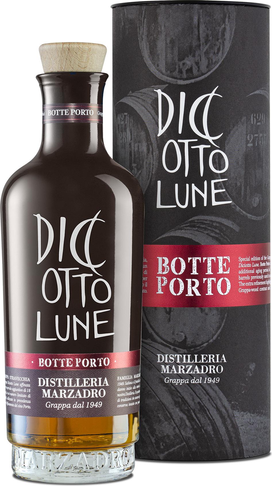 Marzadro DICIOTTO Lune  Riserva Botte Porto 42% Vol. 0,5l in Giftbox
