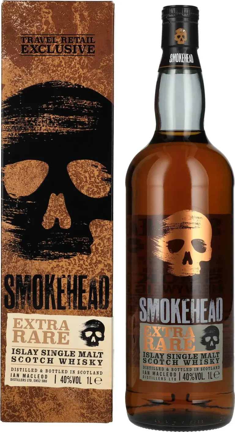 Smokehead EXTRA RARE Islay Single Malt Scotch Whisky Gold Design 40% Vol. 1l in Giftbox
