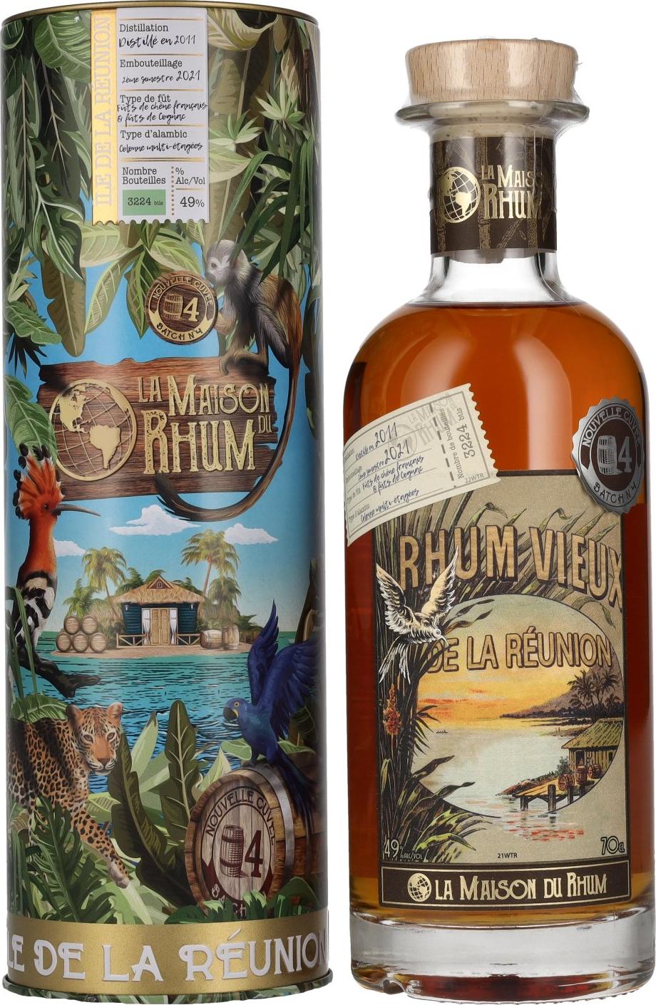 La Maison du Rhum Îl de La Réunion Batch No. 4 2011/2021 49% Vol. 0,7l in Tinbox
