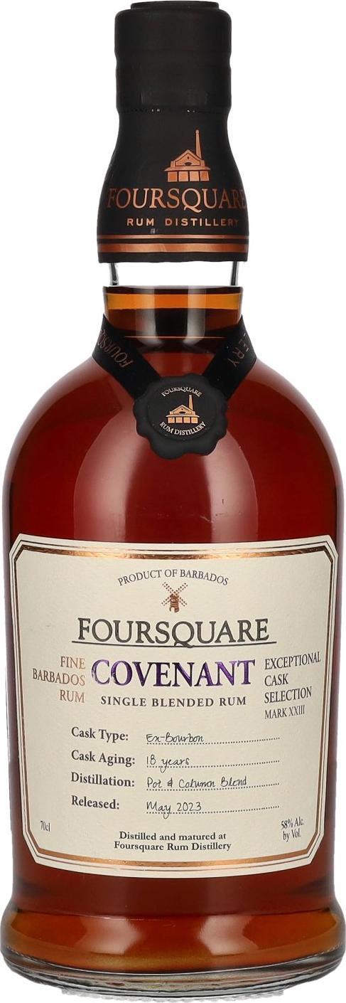 Foursquare 18 Years Old Exceptional Cask Selection COVENANT MARK XXIV Single Blended Rum 58% Vol. 0,7l