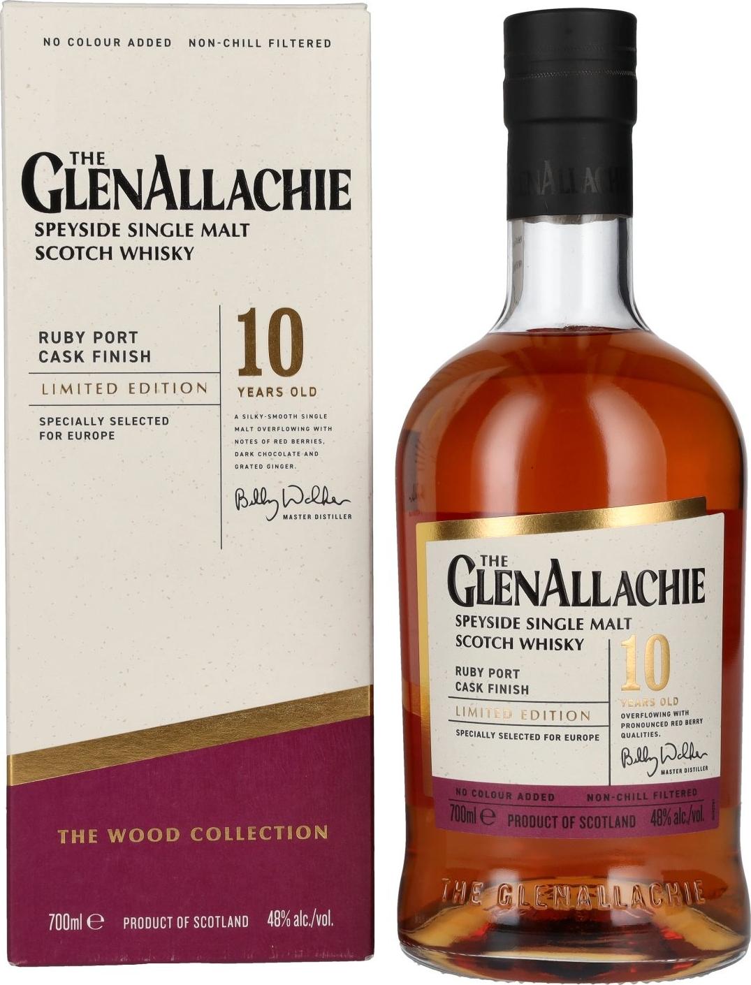 The GlenAllachie 10 Years Old RUBY PORT WOOD FINISH 48% Vol. 0,7l in Giftbox