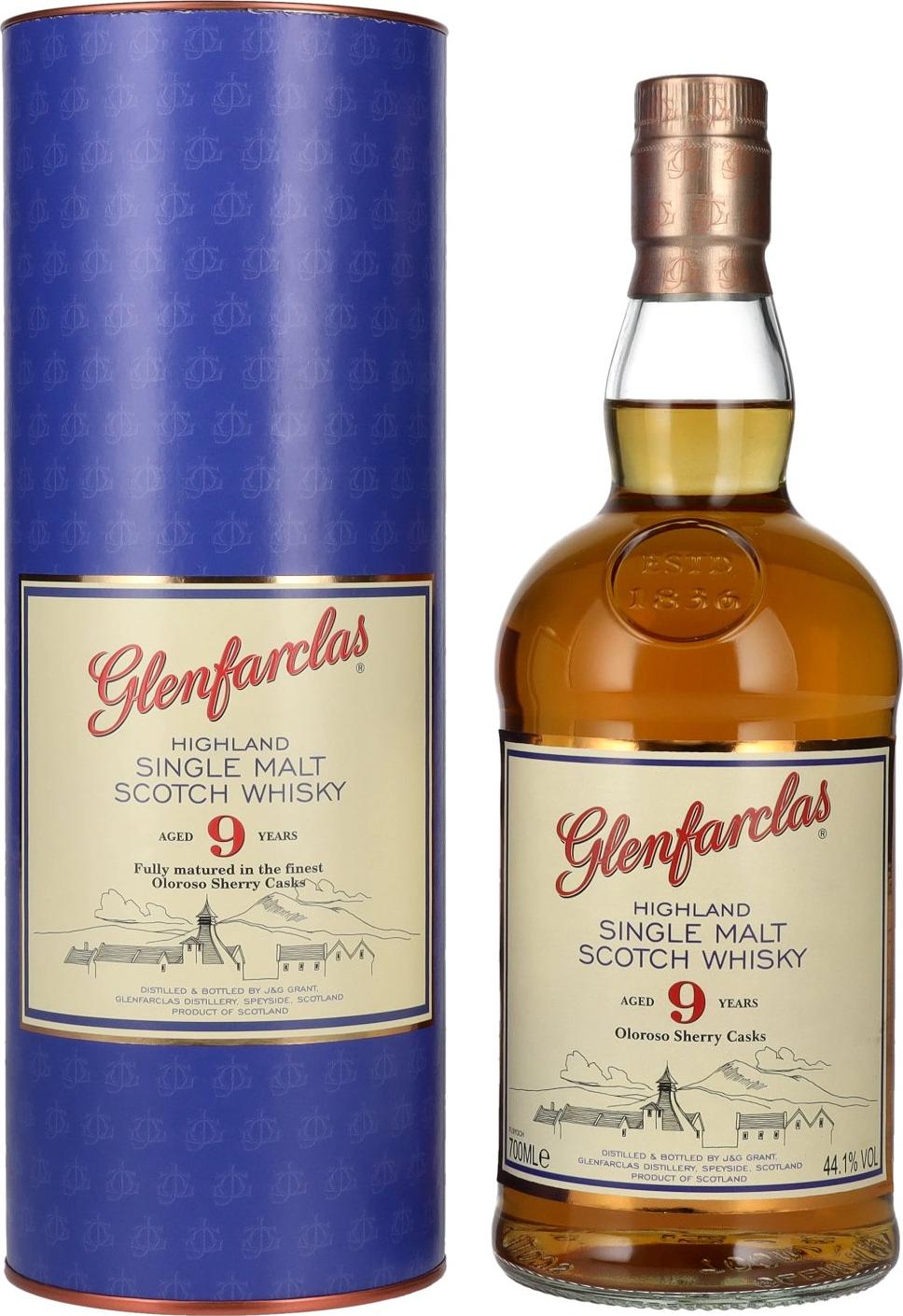 Glenfarclas 9 Years Old Oloroso Sherry Casks Highland Single Malt 44,1% Vol. 0,7l in Giftbox