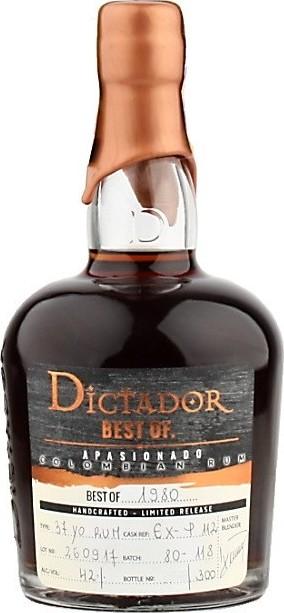 Dictador BEST OF 1980 APASIONADO Colombian Rum 37YO/260917/EX-P112 42% Vol. 0,7l