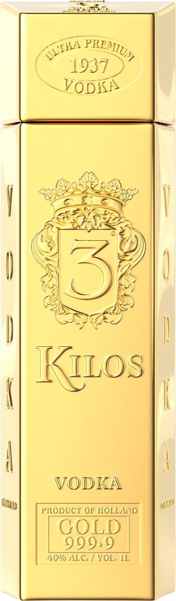3 Kilos Vodka Gold 999.9 40% Vol. 1l