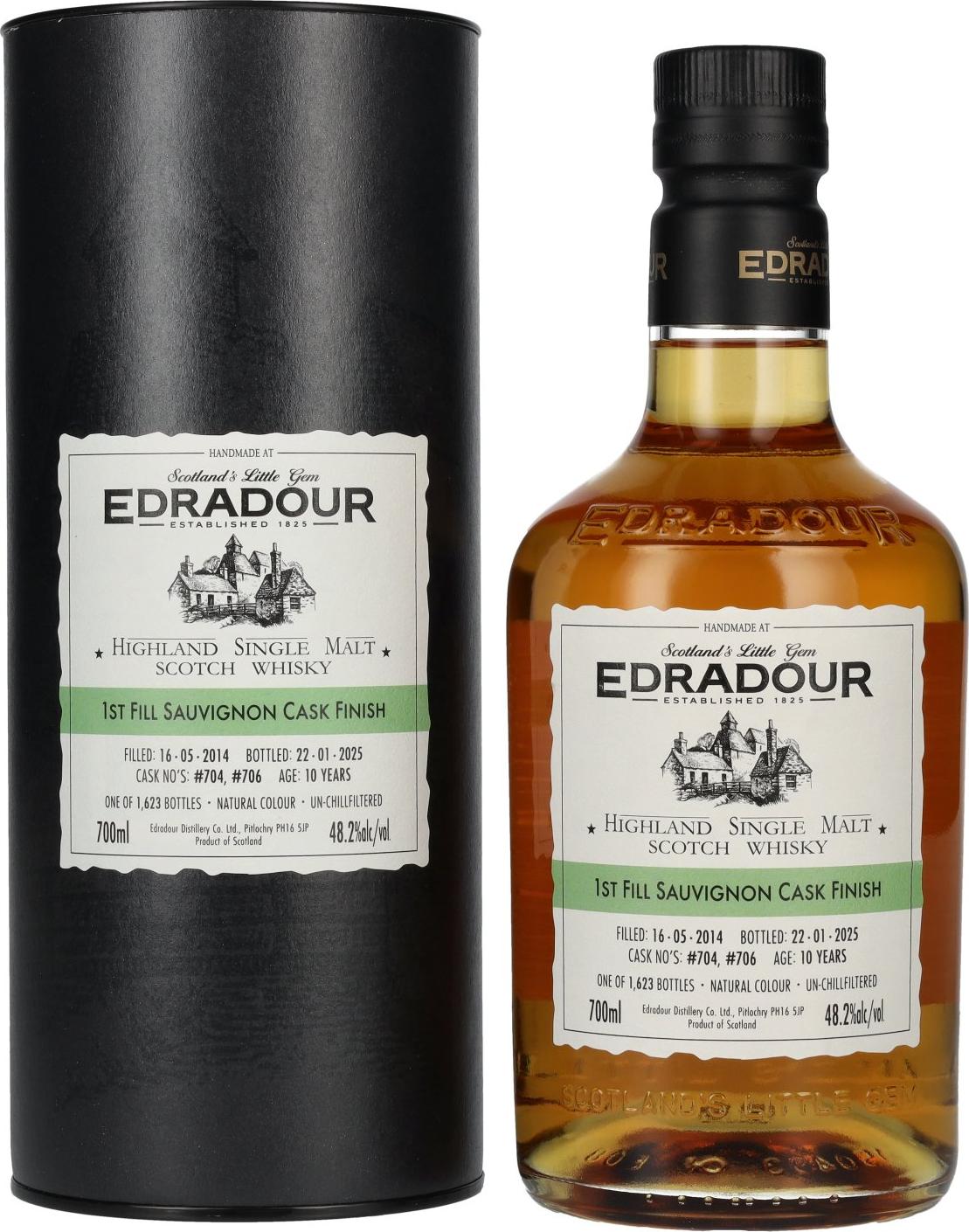 Edradour 10 Years Old ST. MICHAEL-EPPAN Sauvignon Cask #704 2014 48,2% Vol. 0,7l in Giftbox