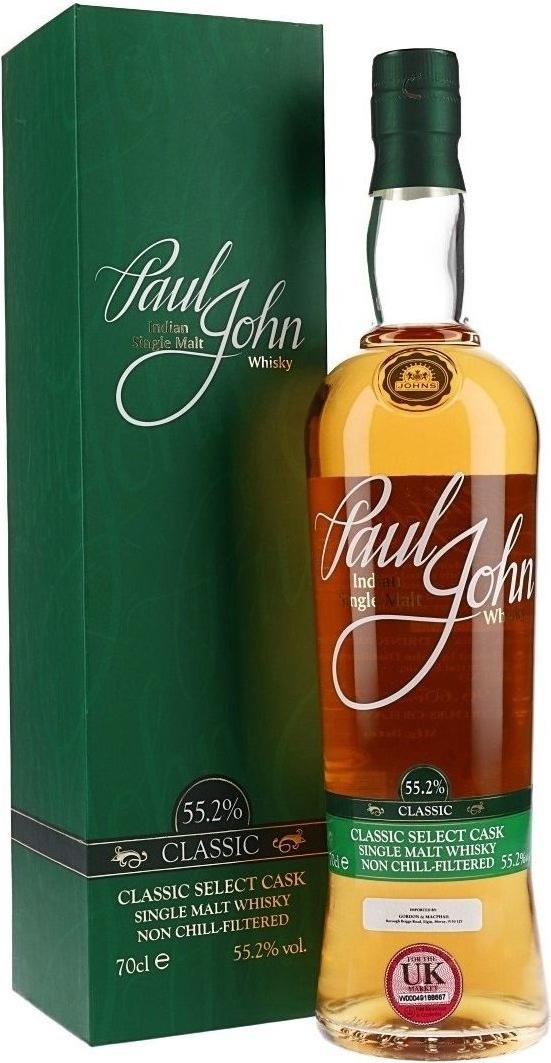 Paul John CLASSIC Select Cask Indian Single Malt Whisky 55,2% Vol. 0,7l in Giftbox