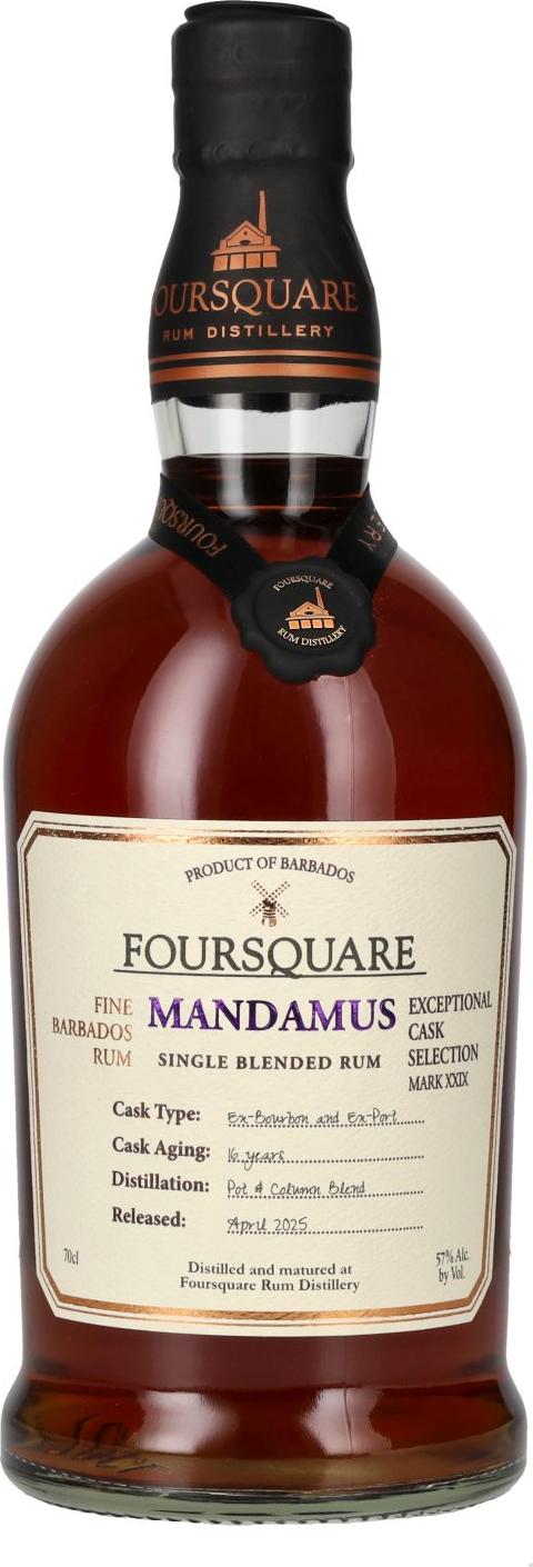 Foursquare 16 Years Old MANDAMUS Single Blended Rum 57% Vol. 0,7l