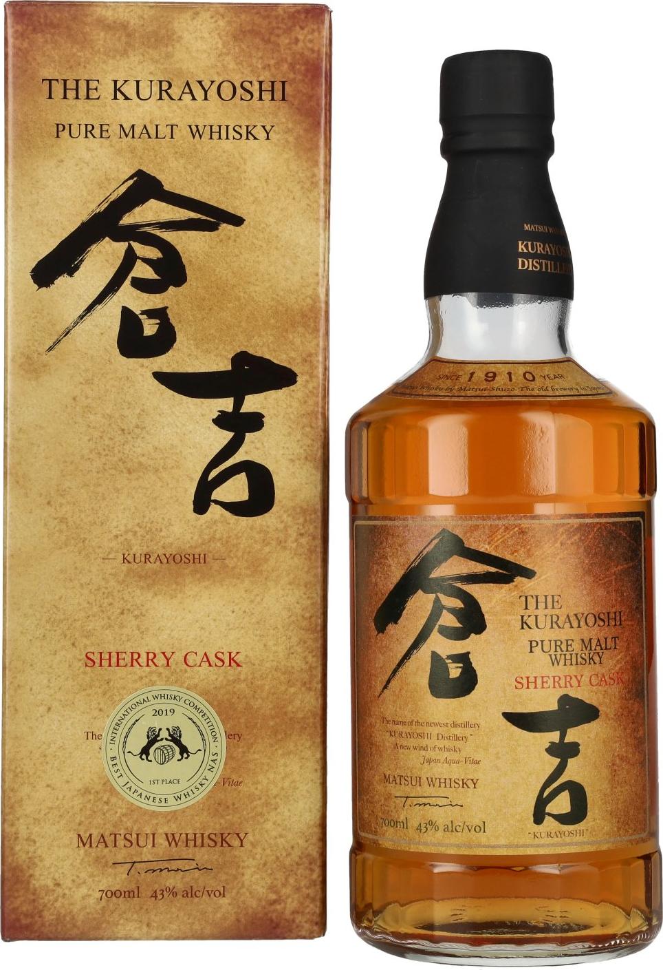 THE MATSUI THE KURAYOSHI Pure Malt Whisky SHERRY CASK 43% Vol. 0,7l in Giftbox