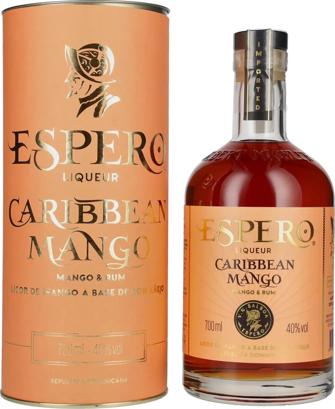 Ron Espero Caribbean Mango & Rum Liqueur 40% Vol. 0,7l in Giftbox