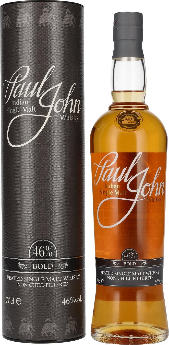 Paul John BOLD Peated Indian Single Malt Whisky 46% Vol. 0,7l in Giftbox