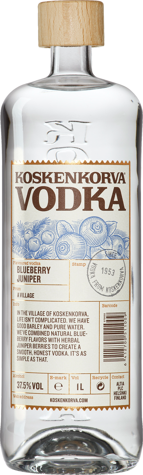 Koskenkorva Vodka BLUEBERRY JUNIPER Flavoured 37,5% Vol. 1l
