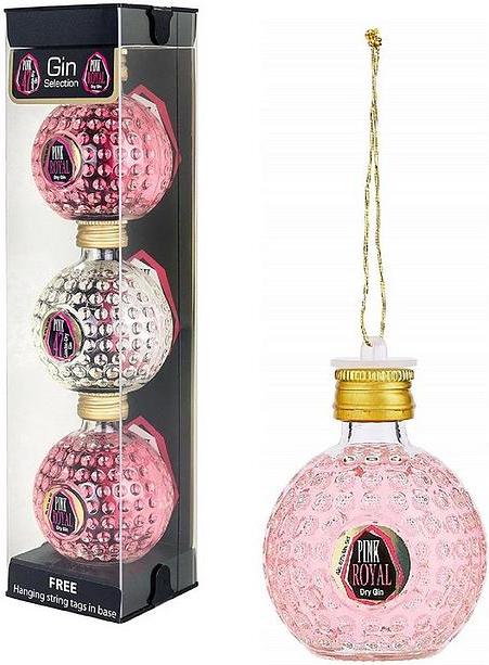 Pink 47 Pink Royal Dry Gin & Pink 47 London Dry Gin Christmas Baubles 42,3% Vol. 3x0,05l in Giftbox